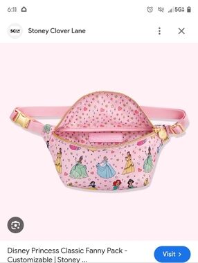 Stoney Clover Lane Disney Princess Pink Classic Fanny